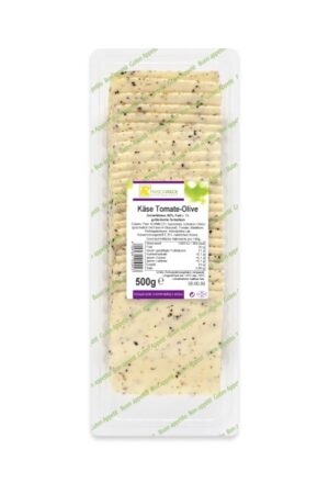 Käse mit Tomaten-Oliven Scheiben 500g Frischpack