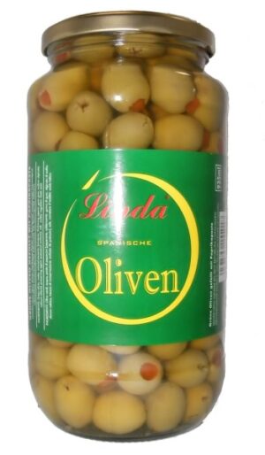 Oliven grün m Paprika 935g / 550g ATG Linda