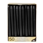 Leuchterkerzen 25cm 50er schwarz