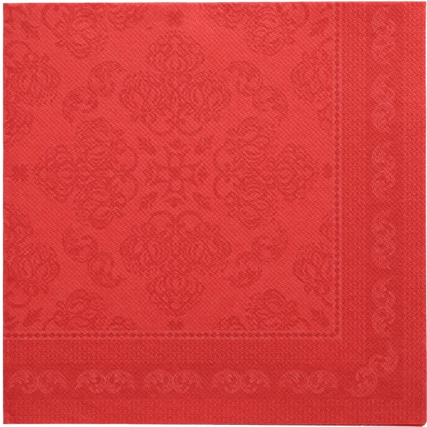 Servietten rot 40x40cm 3-lagig 1/4 Falz 50Stück Arabespue – Bild 1