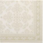 Servietten champagner 40x40cm 3-lagig 50Stück 1/4 Falz Arabespue