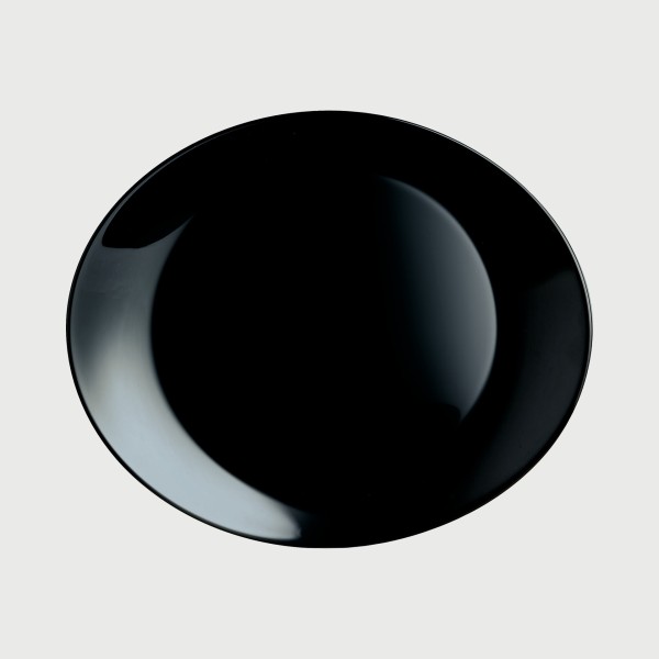 Steakteller oval schwarz Opal Hartglas  30x26cm Evolution – Bild 1