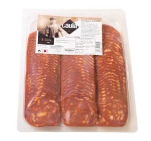 Chorizo Extra pikant Scheiben 500g Delina