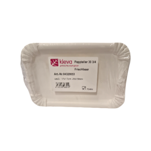 Pappteller weiß 30 3/4 Frischefaser 11x17cm 250Stück Kleva
