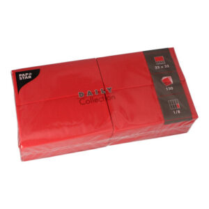 Servietten rot 32x32cm 3-lagig 1/8 Falz 150Stück