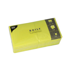 Servietten limongrün 24x24cm 3-lagig 1/4 Falz 150Stück