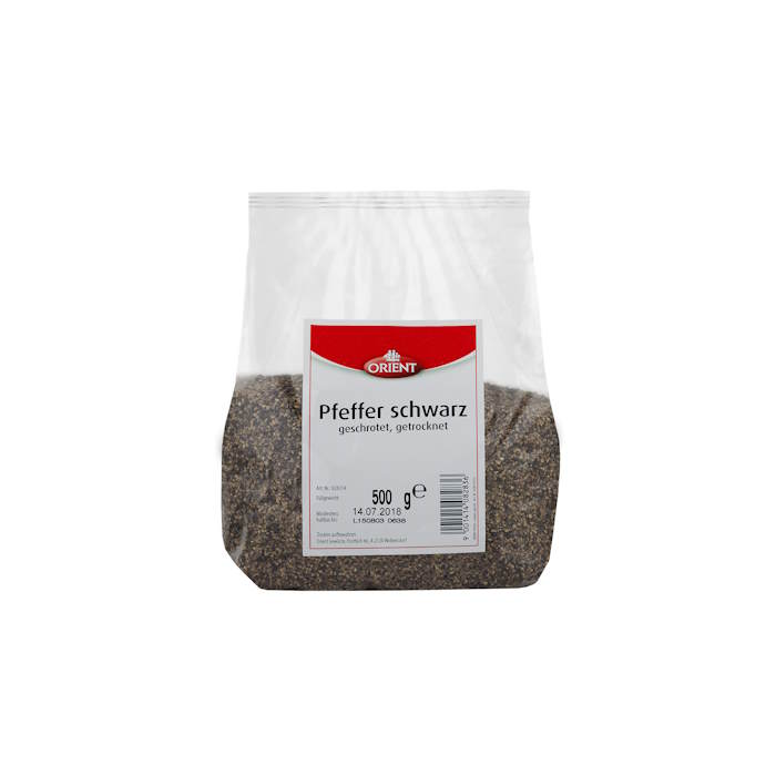 Orient Pfeffer schwarz geschrotet 500g – Bild 1