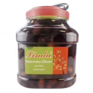 Oliven schwarz extra large mit Stein Kalamata 3200g / 2000g ATG Linda