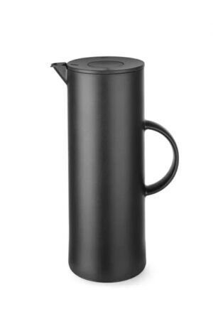 Isolierkanne schwarz 1l mit Druckknopf HENDI