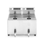 Friteuse MasterCock 2x8Liter mit Ablaßhahn 2x3500Watt