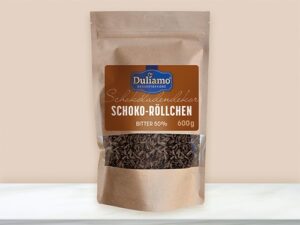 Schoko Röllchen bitter 50% ca. 3-10mm 0,6kg Duliamo