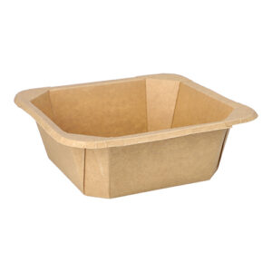 Lunchboxen Pappe eckig 1200ml 6x18x18cm braun 25 Stück
