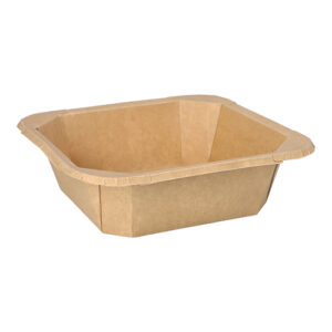 Lunchboxen Pappe eckig 1000ml 5,2x18x18cm braun 25 Stück