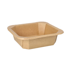 Lunchboxen Pappe eckig 750ml 4,7x16,2x16,2cm braun 25 Stück