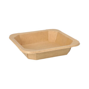 Lunchboxen Pappe eckig 500ml 3,3x16,2x16,2cm braun 25 Stück