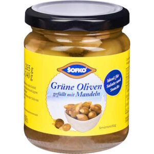 Sofko grüne Oliven gefüllt mit Mandeln 275ml