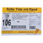 Eiswaffel Süße Tüte mit Rand 45mm/160mm 420Stück #106 Findeisen