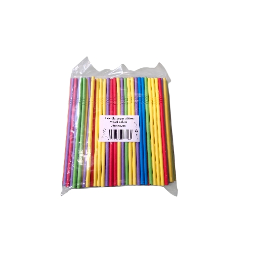 Trinkhalm Papier 220x7mm Jumbo flex farbig 250Stück Gebas – Bild 1