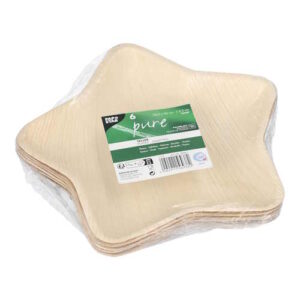 Teller Palmblatt Stern 2,3x22,3x20cm 6 Stück