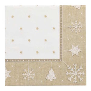 Servietten gold x-Mas 40x40cm 1/4 Falz 50 Stück
