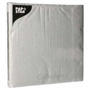 Servietten silber 40x40cm 1/4 Falz 20 Stück