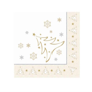 Servietten gold x-Mas Elegance 40x40cm 1/4 Falz 50 Stück
