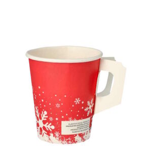 Trinkbecher mit Henkel Pappe 0,2l Winter Time 50 Stück