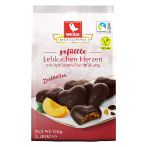 Gefüllte Lebkuchen Herzen Zartbitter 150g