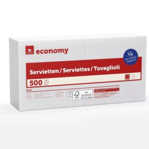 Servietten weiß 1/4 1lagig 500 Stück Economy