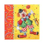 Servietten Clown 33x33 cm 1/4 100 Stk.